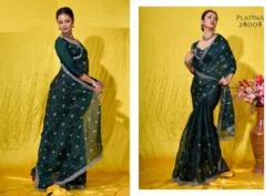 Platina Soft Burberry Designer Saree Wholesale