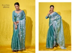 Platina Soft Burberry Designer Saree Wholesale