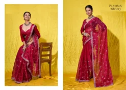 Platina Soft Burberry Designer Saree Wholesale