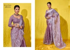 Platina Soft Burberry Designer Saree Wholesale