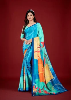 Jivora Espana Digital Printed Crepe Saree Online