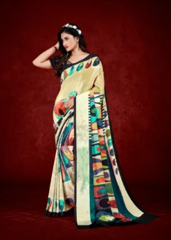 Jivora Espana Digital Printed Crepe Saree Online