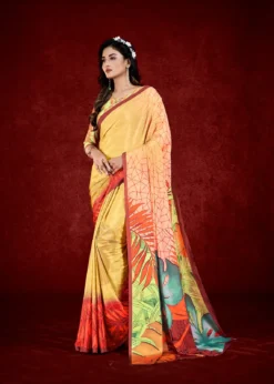 Jivora Espana Digital Printed Crepe Saree Online