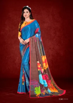Jivora Espana Digital Printed Crepe Saree Online