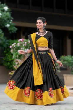 Designer yellow and black lehenga Choli Navratri Collection