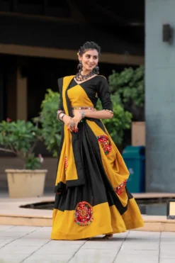Designer yellow and black lehenga Choli Navratri Collection