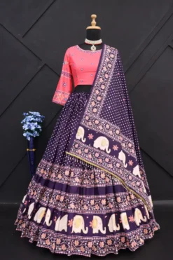 Designer Party Wear Lehenga Choli With Digital Print