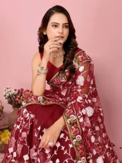 Vaamika Chikankari Soft Net Designer Saree Wholesale