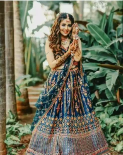 Designer Blue Party Wear lehenga Choli
