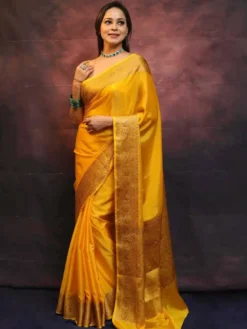 Designer Lichi Silk Saree With Rich Zari