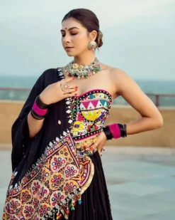 Designer Navratri Black Lehenga Choli With Dupatta