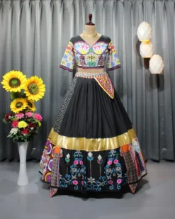 Designer Navratri Black Lehenga Choli With Dupatta