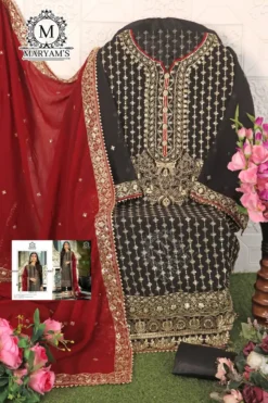 Designer Georgette Pakistani Dress Material With Embroidery Work