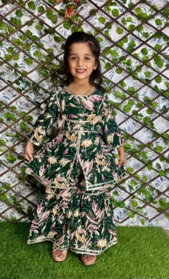 1017 Sharara Suit With Printed Kid Wear Fancy