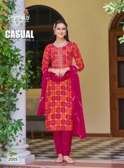 Radhika Casual Vol 2 Kurti Pant with Dupatta Set