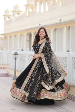 Black Georgette Party Wear Lehenga Choli Design