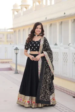 Black Georgette Party Wear Lehenga Choli Design