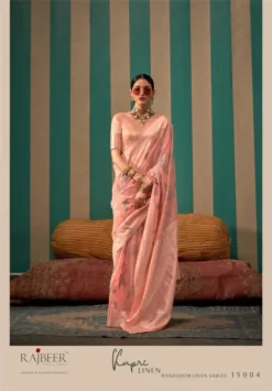 Rajbeer Kapri Linen Handloom Linen Sarees Online