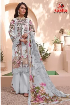 Aasha 1004 A And B Chiffon Dupatta Pakistani Suit Collection