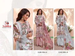 Aasha 1004 A And B Chiffon Dupatta Pakistani Suit Collection