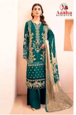 Aasha 1065 A And D Cotton Dupatta Pakistani Suit Collection