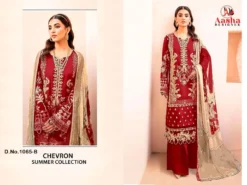 Aasha 1065 A And D Cotton Dupatta Pakistani Suit Collection