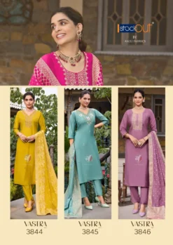 Af Vastra Vol 3 Roman Silk Kurti Bottom With Dupatta Collection
