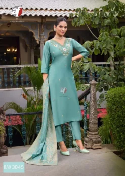 Af Vastra Vol 3 Roman Silk Kurti Bottom With Dupatta Collection