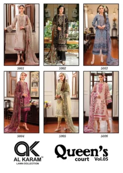 Al Karam Queen Court Vol 5 Cambric Cotton Dress Material Collection
