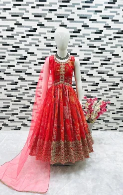 Baby 159 Kid Wear Alia Cut Gown With Dupatta
