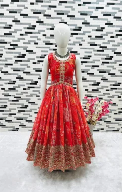 Baby 159 Kid Wear Alia Cut Gown With Dupatta