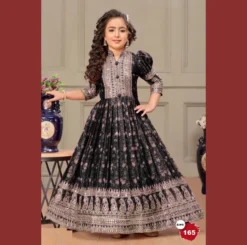 Baby 165 Chinon Silk Gown With Digital Print Kid Wear