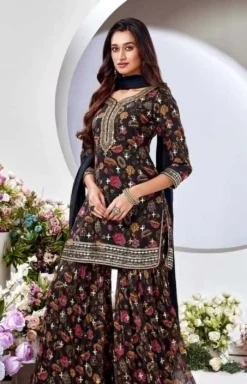 Baby 504 Designer Mom & daughter Sharara Combo Set