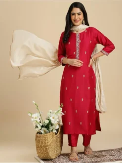 Beauty 1088 Roman Silk Kurti Pant Dupatta Set Wholesale