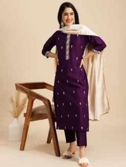 Beauty 1088 Roman Silk Kurti Pant Dupatta Set Wholesale