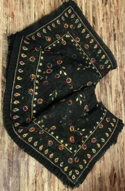 Bhagwati 110 Butterscotch Net Saree Embroidery Work Wholesale