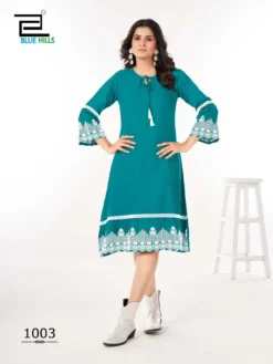Blue Hills Wimbledon Rayon Fancy Kurti Lakhnavi Work