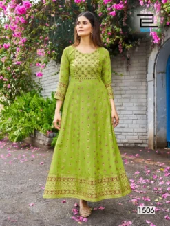 Blue Hills Womaniya Vol 15 Rayon Foil Printed Anarkali Kurti