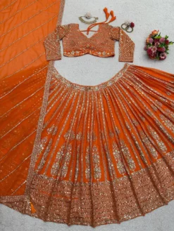 Deepika 06 Designer Party Wear Orange Lehenga Choli