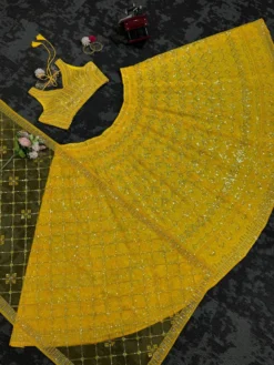 Deepika 09 Designer Haldi Festival Yellow Color Lehenga Choli