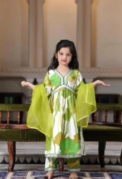Designer Kid Wear Alia Cut Salwar Kurti With Dupatta