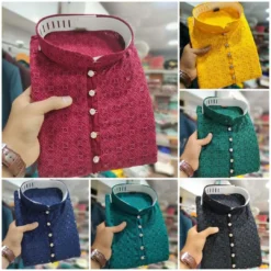 Designer Party Wear Kurta Pajama With Lucknowi Work