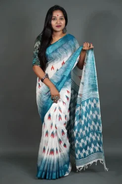 Designer Subh 453 Lilen Saree With Digital Print Online