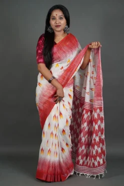Designer Subh 453 Lilen Saree With Digital Print Online