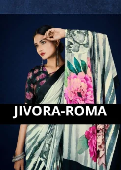 Jivora Roma Abstract Printed Crape Saree Wholesale