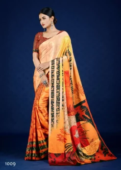 Jivora Roma Abstract Printed Crape Saree Wholesale