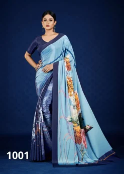 Jivora Roma Abstract Printed Crape Saree Wholesale