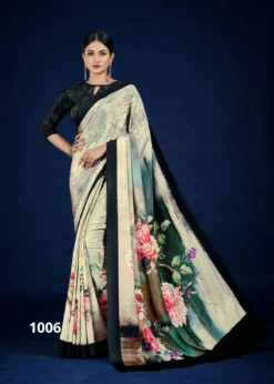 Jivora Roma Abstract Printed Crape Saree Wholesale