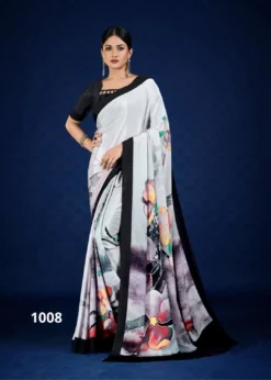 Jivora Roma Abstract Printed Crape Saree Wholesale