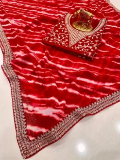 Karishma Armani Leheriya Print Georgette Saree